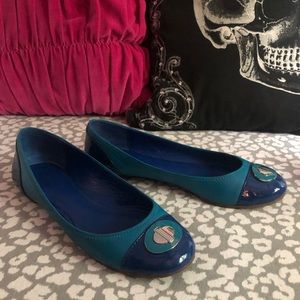 Coach Bright Blue and Teal Ballet Flats size 9